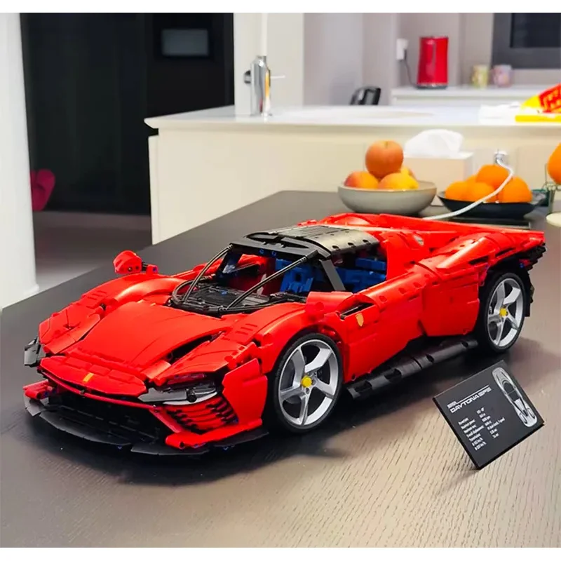 

3778pcs technology SP3 red Supercar building block model brick adult toy boyfriend birthday gift home decoration