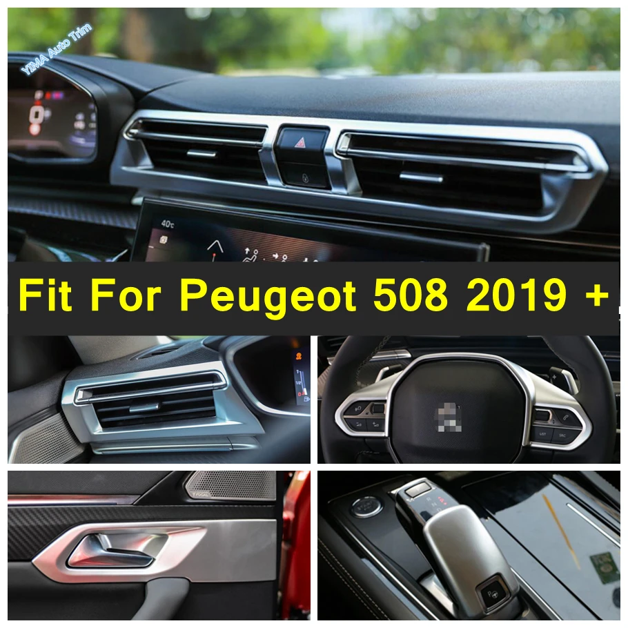 

ABS Matte Car Gear Shift Knob Head Lever / AC Air Outlet / Window Lift Button Cover Trim Accessories For Peugeot 508 2019 - 2022