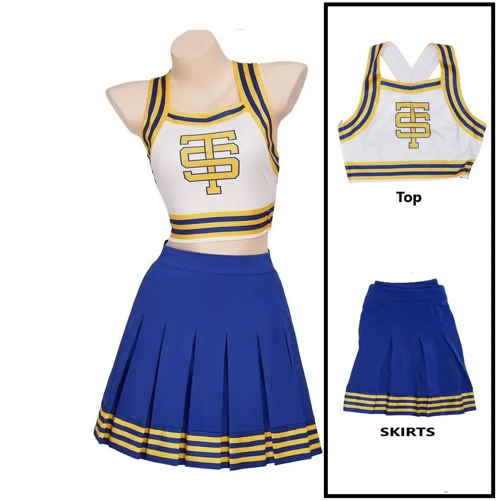 

Taylor Cheerleader Costume Uniform Women Swift Dress Cosplay High School Cheerleading Crop Top with Skirt Halloween Outfit