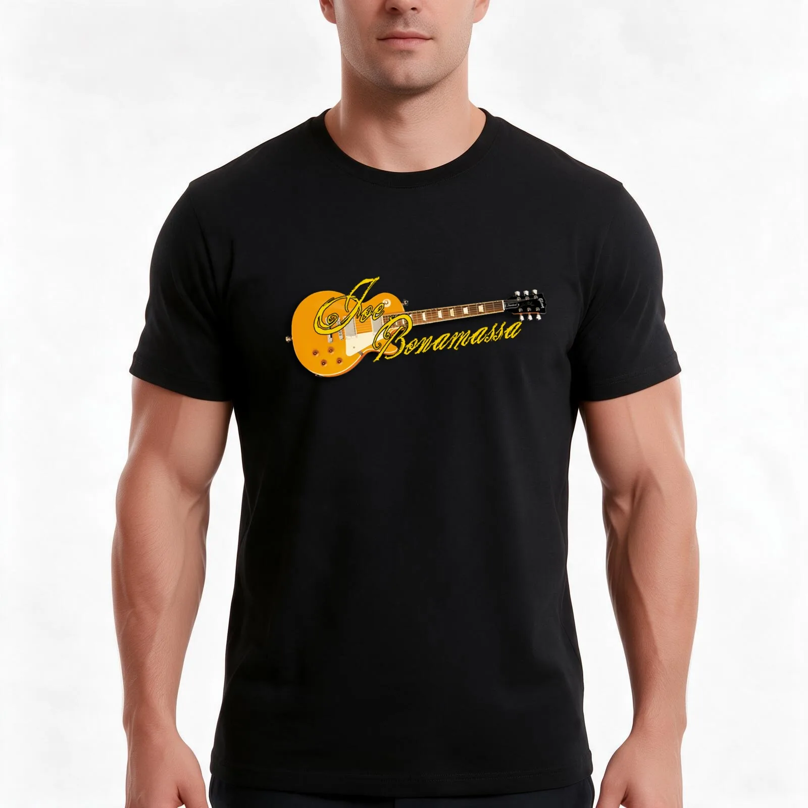 Joe Bonamassa T-Shirt, Summer Casual Cotton Tee, Oversized Streetwear Tops, Vintage Graphic Print, Loose Fit Short Sleeve