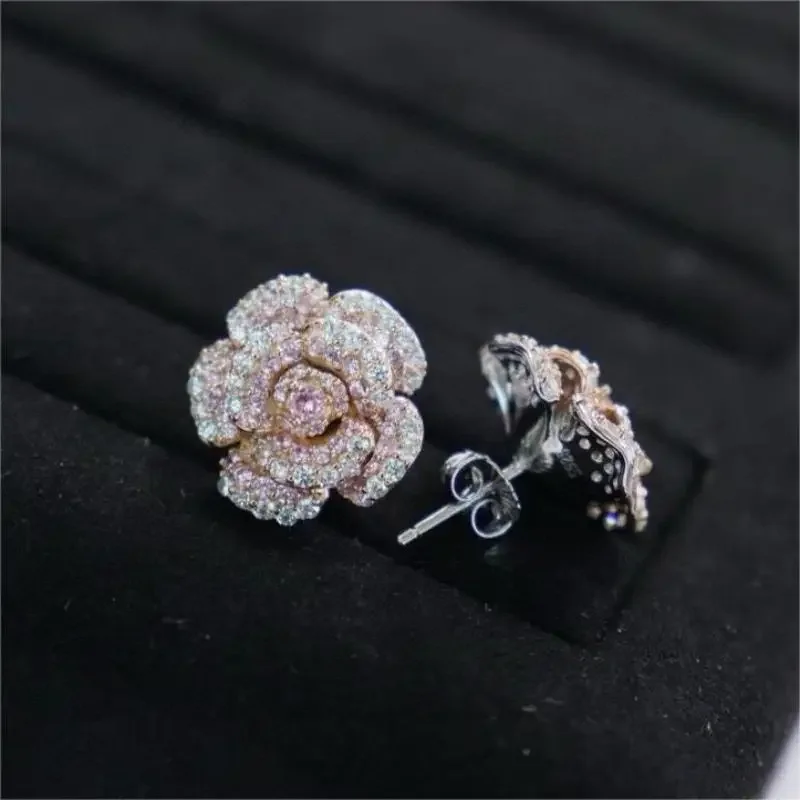 RUIF 2024 New Arrival Flower Shape S925 Silver  Earrings Zircona Gemstones Jewelry for Woman Gift