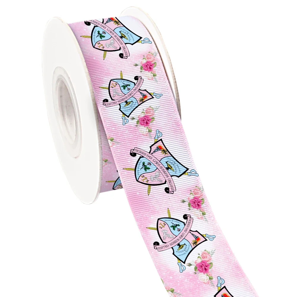 Gamma Phi Delta Sorority Pink Blue Grosgrain Ribbon Satin Ribbon For Hair Bow Handmade Supplies Crafts 10yards