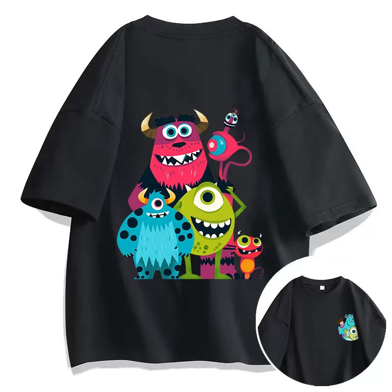 Anime Sullivan Mike Wazowski Print T Shirt Couple student street sports casual T-shirt