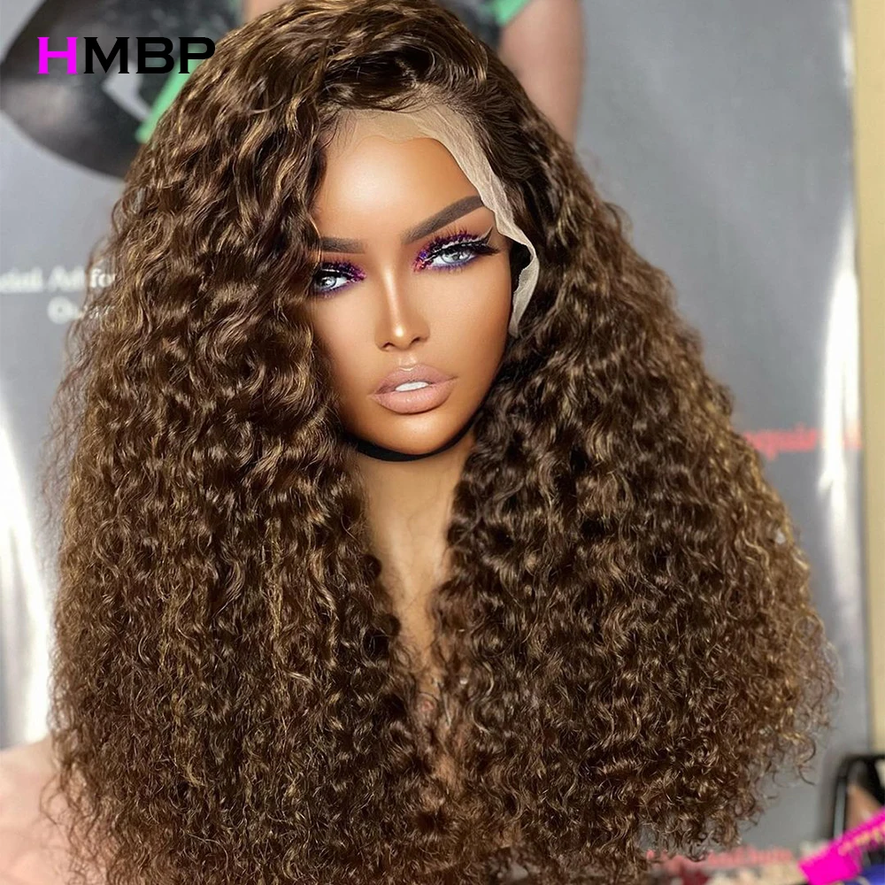 

13x6 HD Transparent Lace Front Wig Brown Color 13x4 Lace Frontal Wigs For Women Brazilian Preplucked 250 Density 4x4 Closure Wig