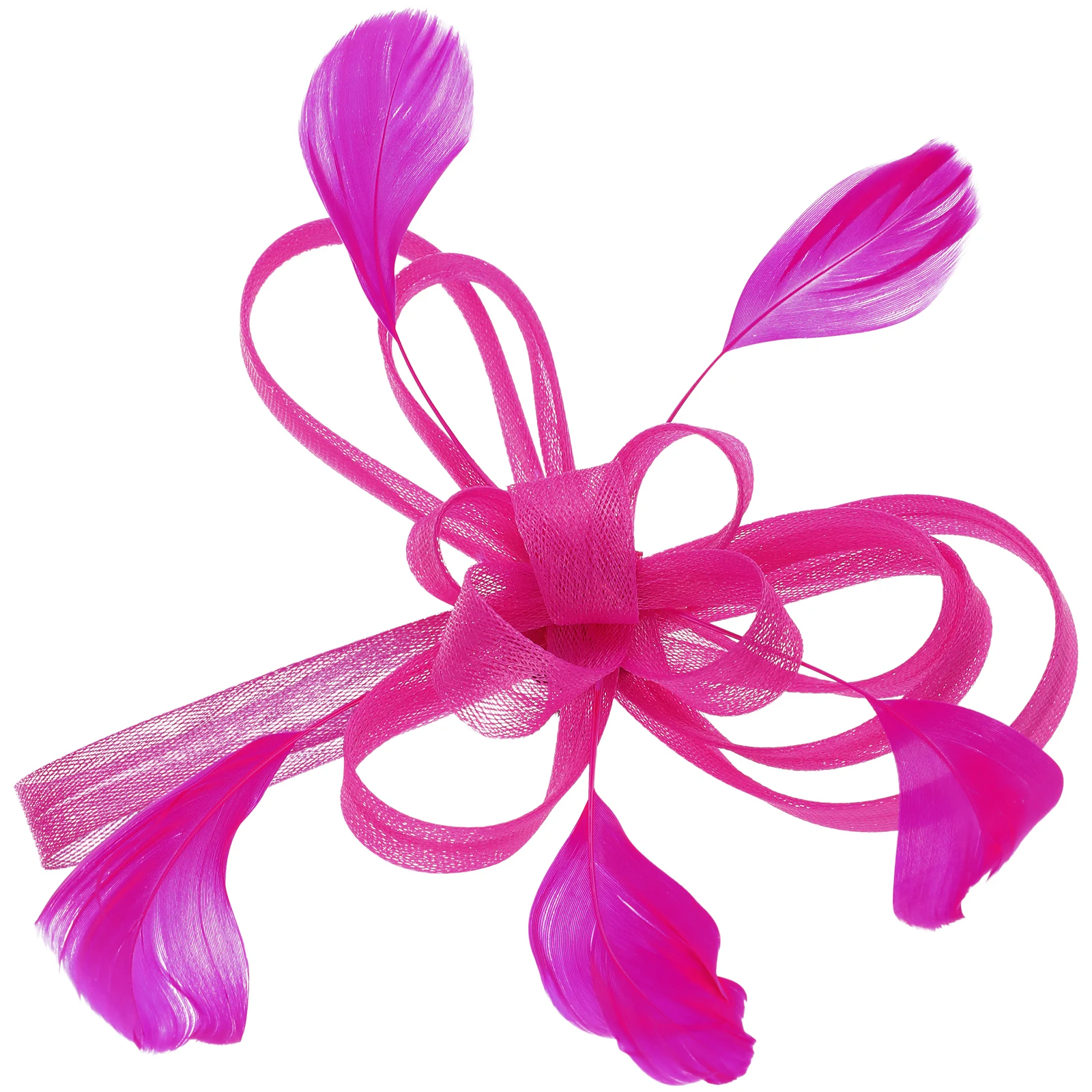 

Elegant Bridal Wedding Fascinator Hair Clip Brooch Pin Rose Red For Party Banquet Formal Occasions Women Girls Tulle