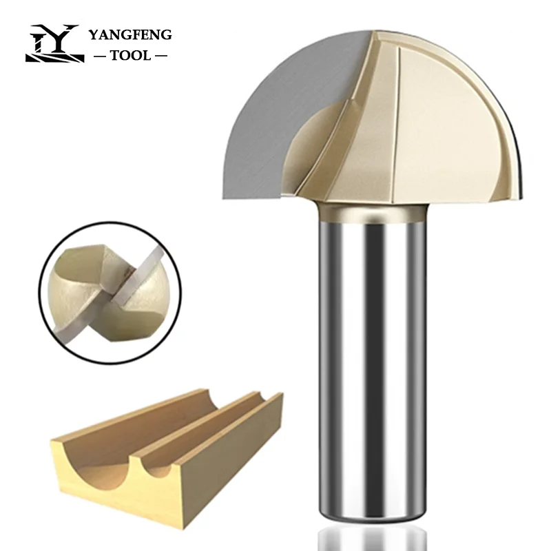 Core Box Round Cove Nose Router Bit 1/4 1/2 Tungsten Carbide Semi Circular Bottom Groove Milling Cutter CNC  Woodworking Tools