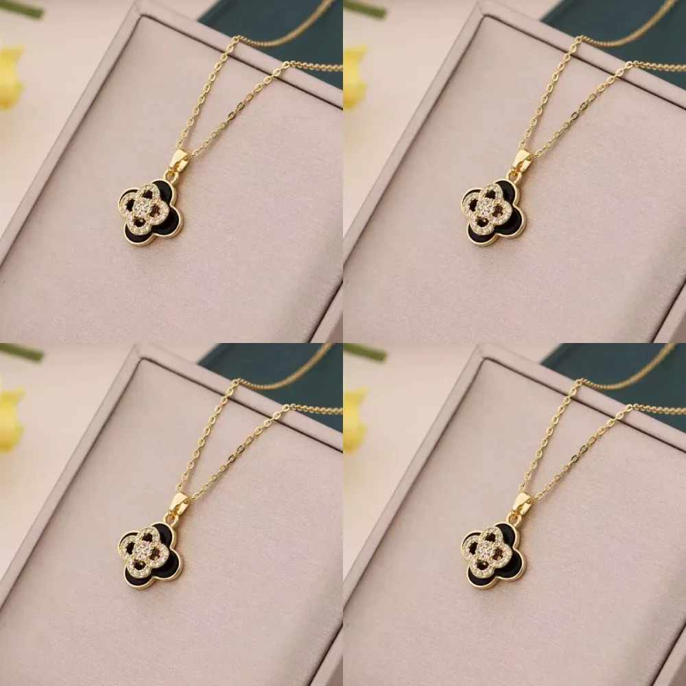 

Titanium steel necklace, women's personalized luxury combination necklace, niche design style, European and American fashion tre