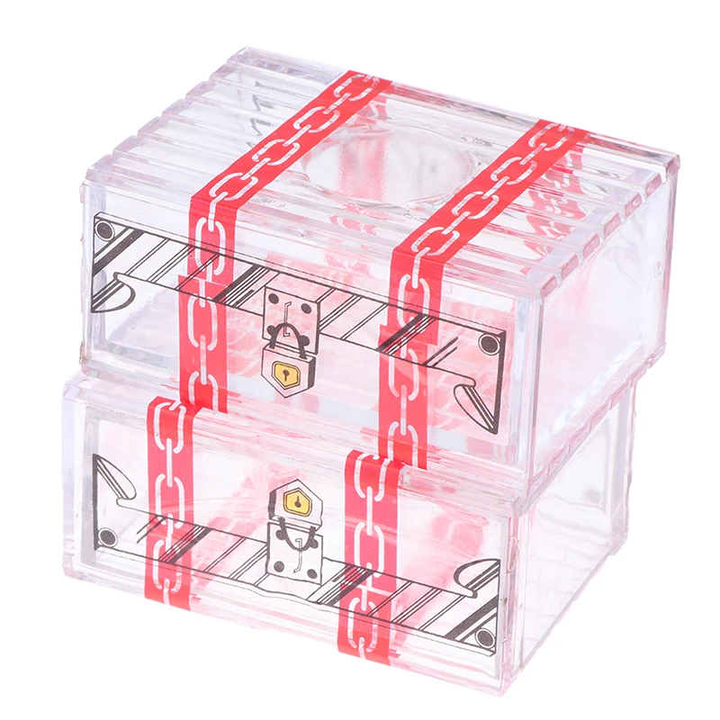 IQ Unlock Box Transparent Magic Puzzle Box Secret Drawer Brain Teaser Educational Magic Trick Props Toys