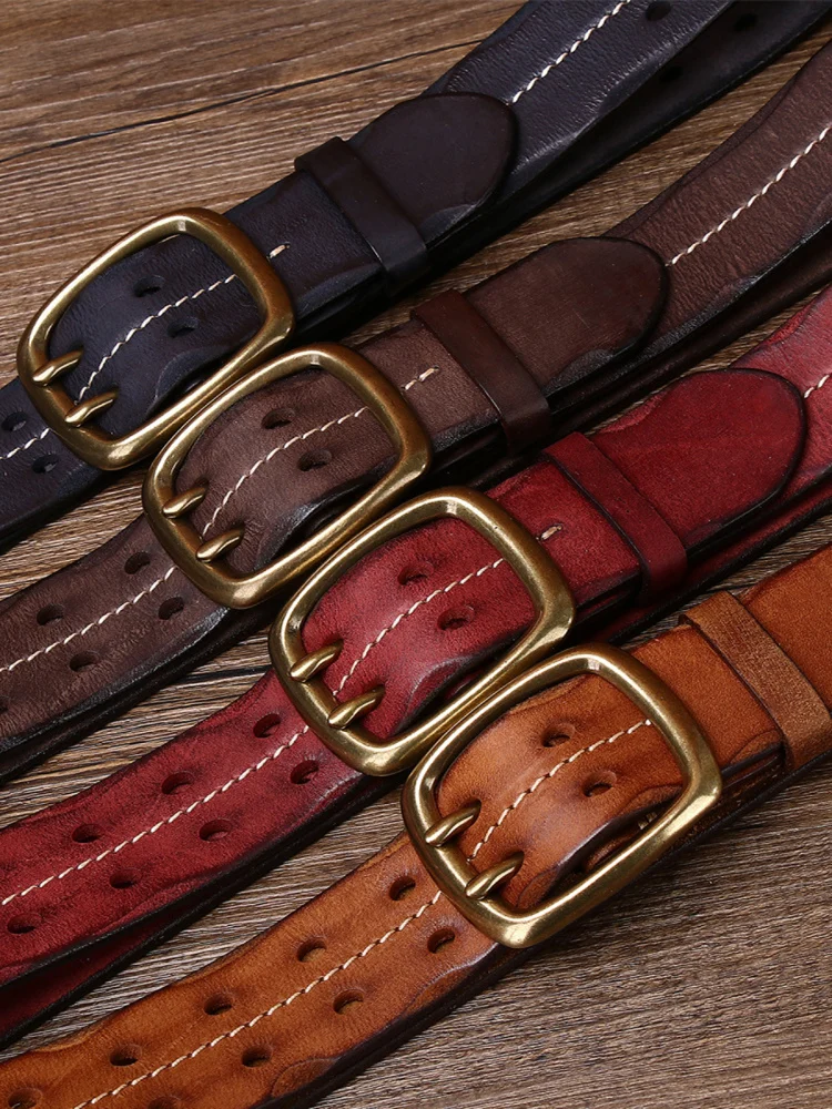 men's-vintage-top-layer-leather-belt-double-needle-buckle-outdoor-tactical-belt-no-punching-required-casual-fashion-accessory
