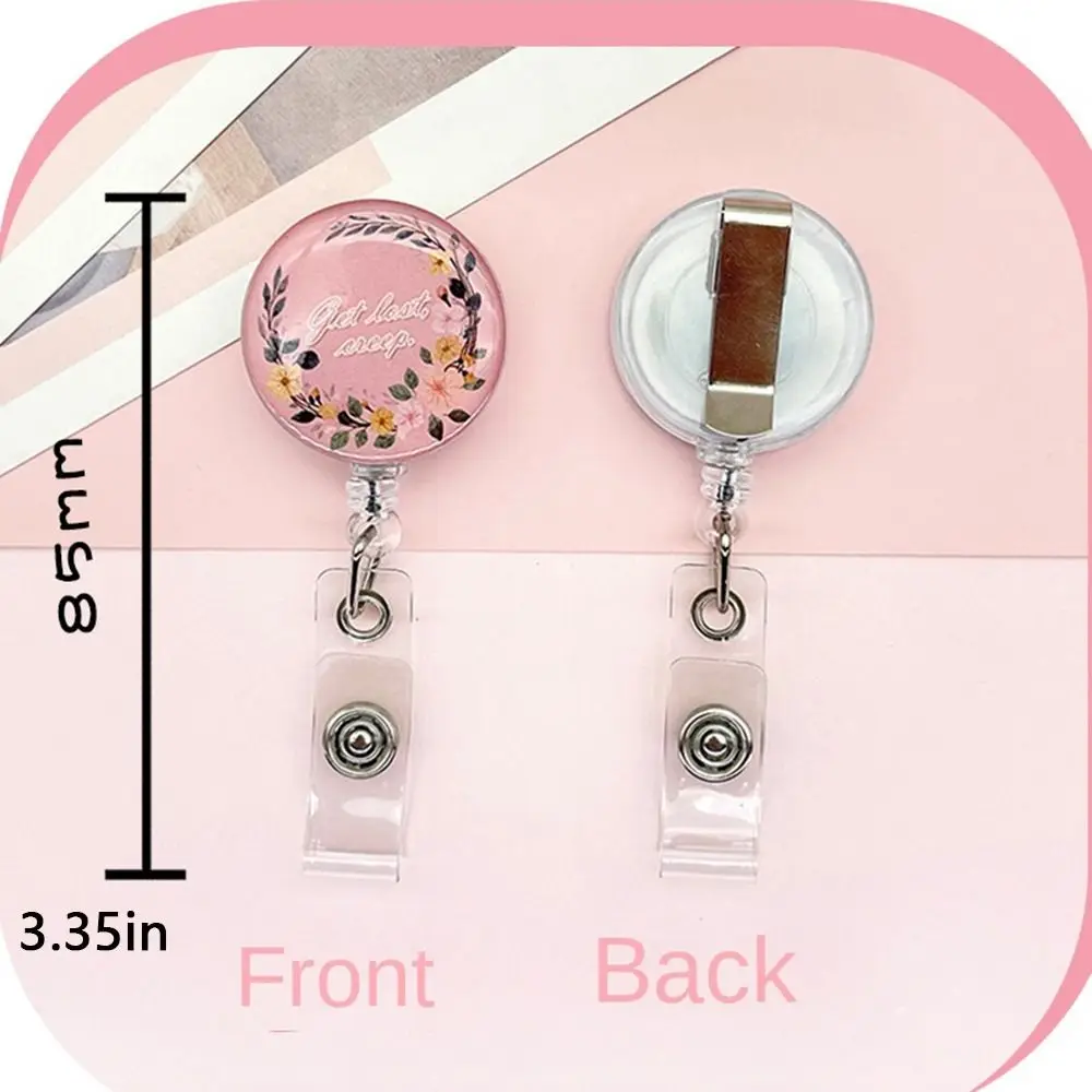 Stretchable Badge Clip Fall-proof Wreath Nurse Badge Holder with Back Clip Chest Card Retractable Badge Reel Employee Welfare