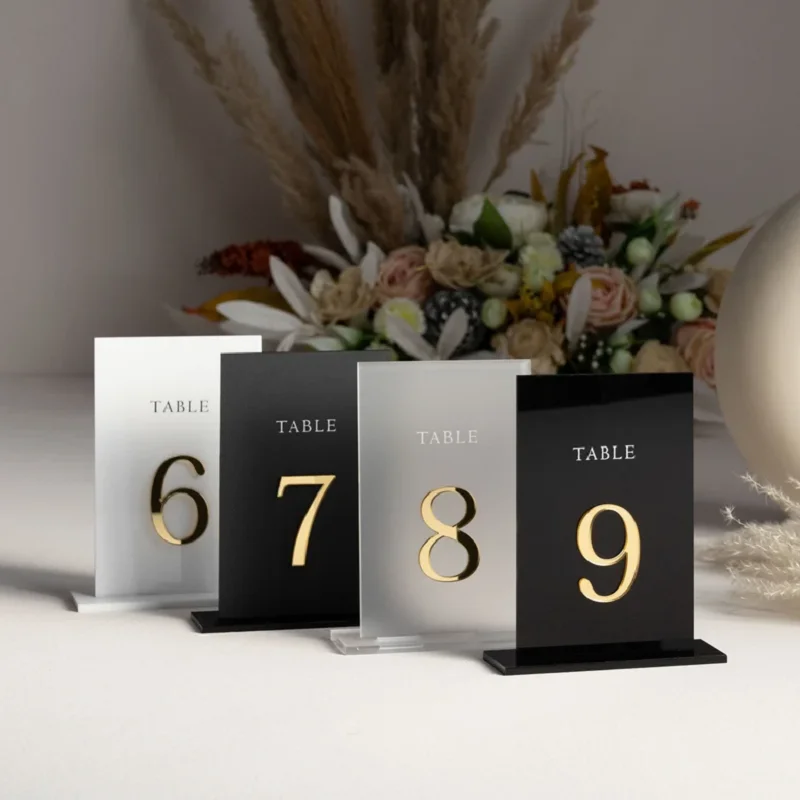 Frosted Wedding Table Number Neutral Table Sign Wedding Modern Wedding Arch Elegant Signage Luxury Inspiration Wedding Sign