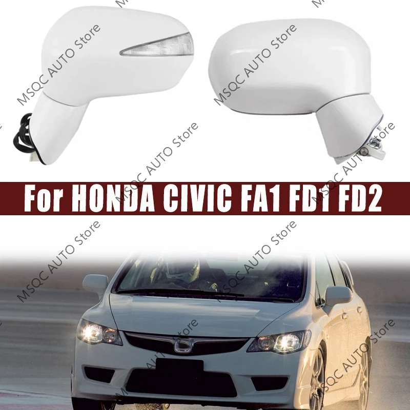 For HONDA CIVIC FA1 FD1 FD2 2006 2007 2008 2009 2010 2011 Car Side Rearview Mirror Assy Auto 3-PINS LED 5-PINS Electric Folding