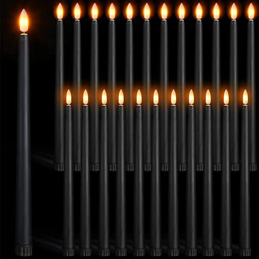 

12 Pcs Conical Lamp Electronic Candles Flameless Led Taper Lights Outdoor Decor Electric