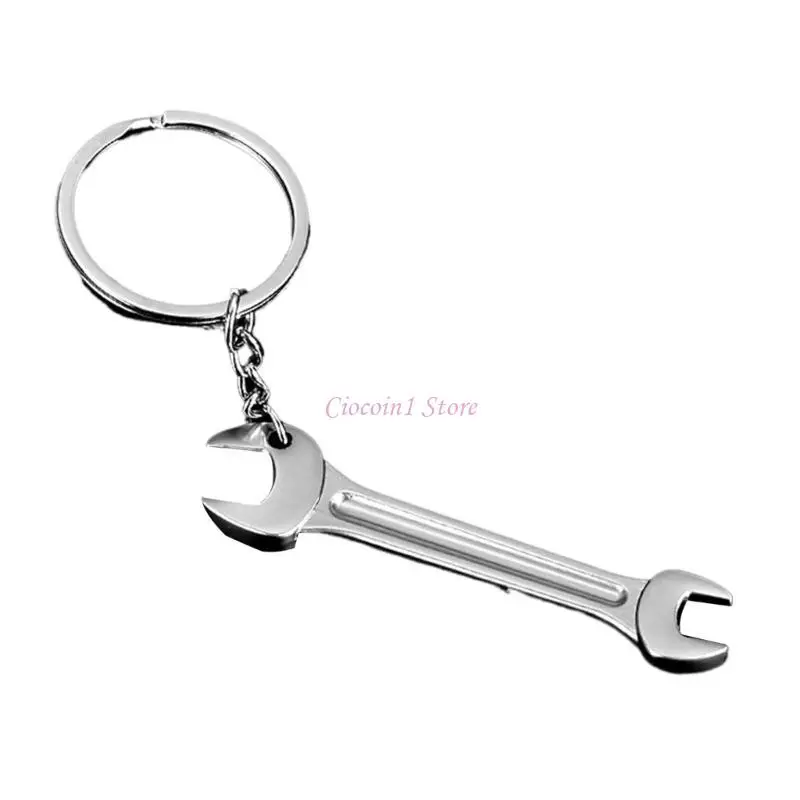 Y1UB 5pcs Creative Mini Hammer Shaped Keychain Zinc Alloy Silver Mini Tools