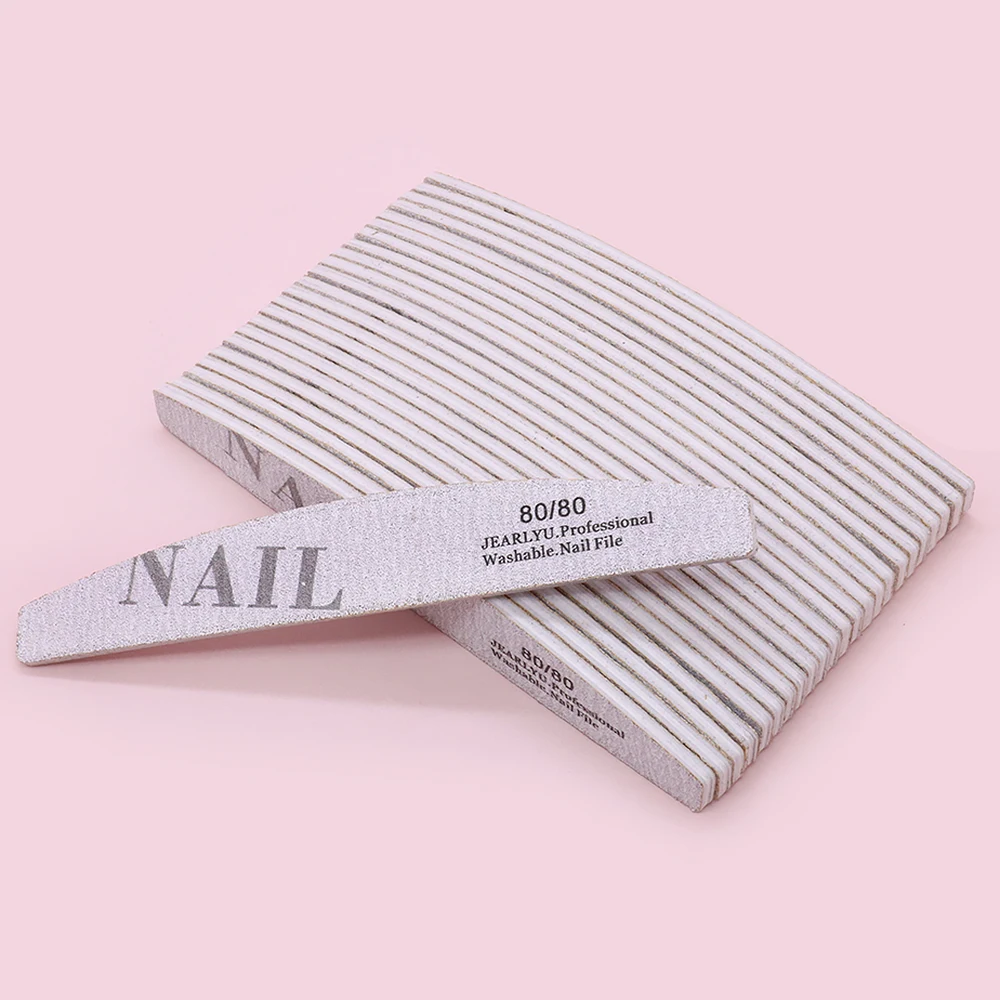 30Pcs Nail Tools Professional Nail Files 80/80 Double Sided Grit Nail Supplies Manicure Care Products Washable Buffer Files Set