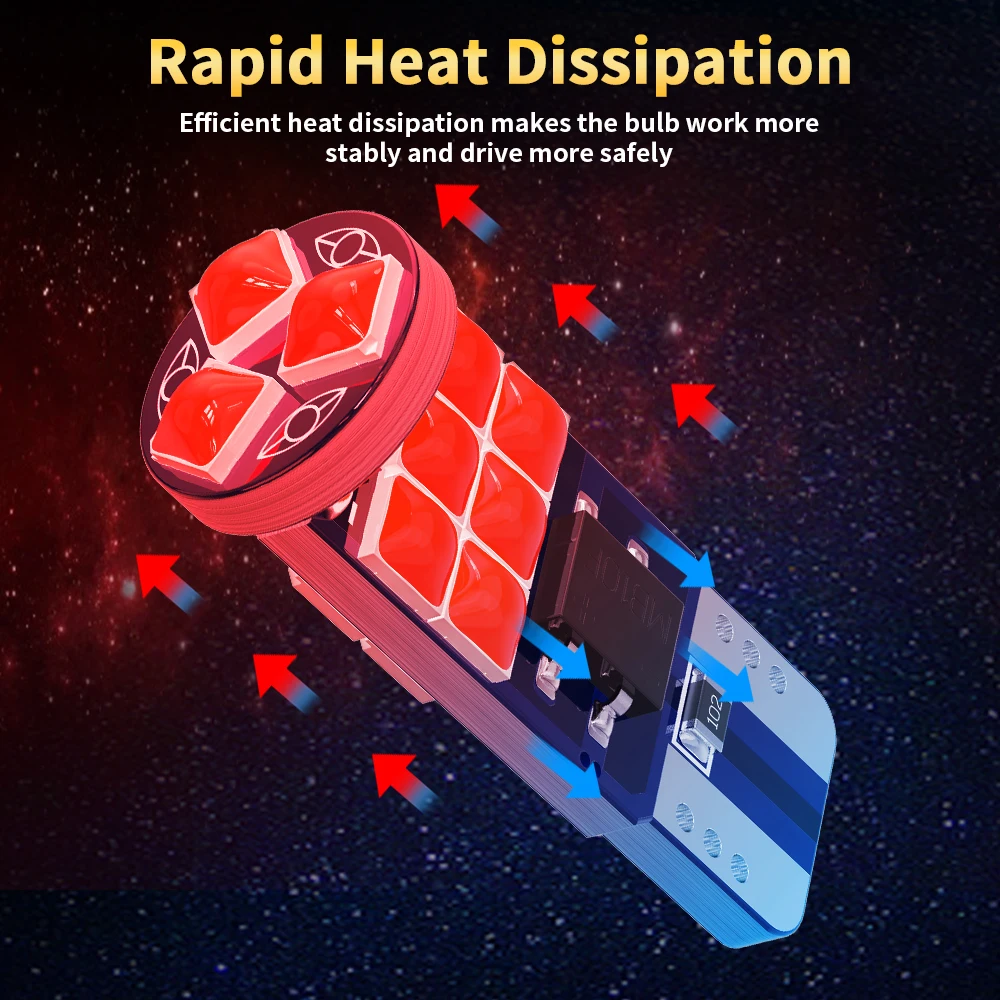 10x canbus t10 w5w led-lampe 3030 smd für signal licht auto claer ance keil seite rückwärts kofferraum lampe kein fehler 12v 6000k weiß rot