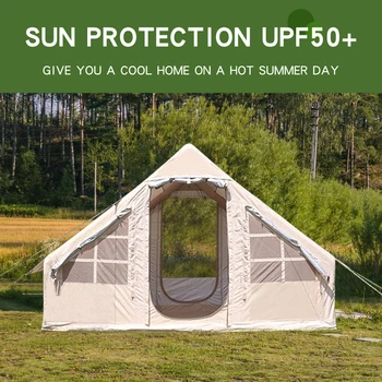 6.3 플랫 차지 에어 텐트, 햇빛 차단 팽창식 텐트, 야외 텐트, 겨울 캠핑, 420D