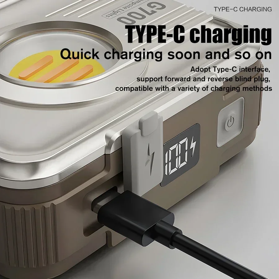 2024 جديد قوي LED مصباح التخييم 6000mAh قابلة للشحن يده ضوء العمل لانهائي يعتم في الهواء الطلق فانوس طوارئ محمول #6