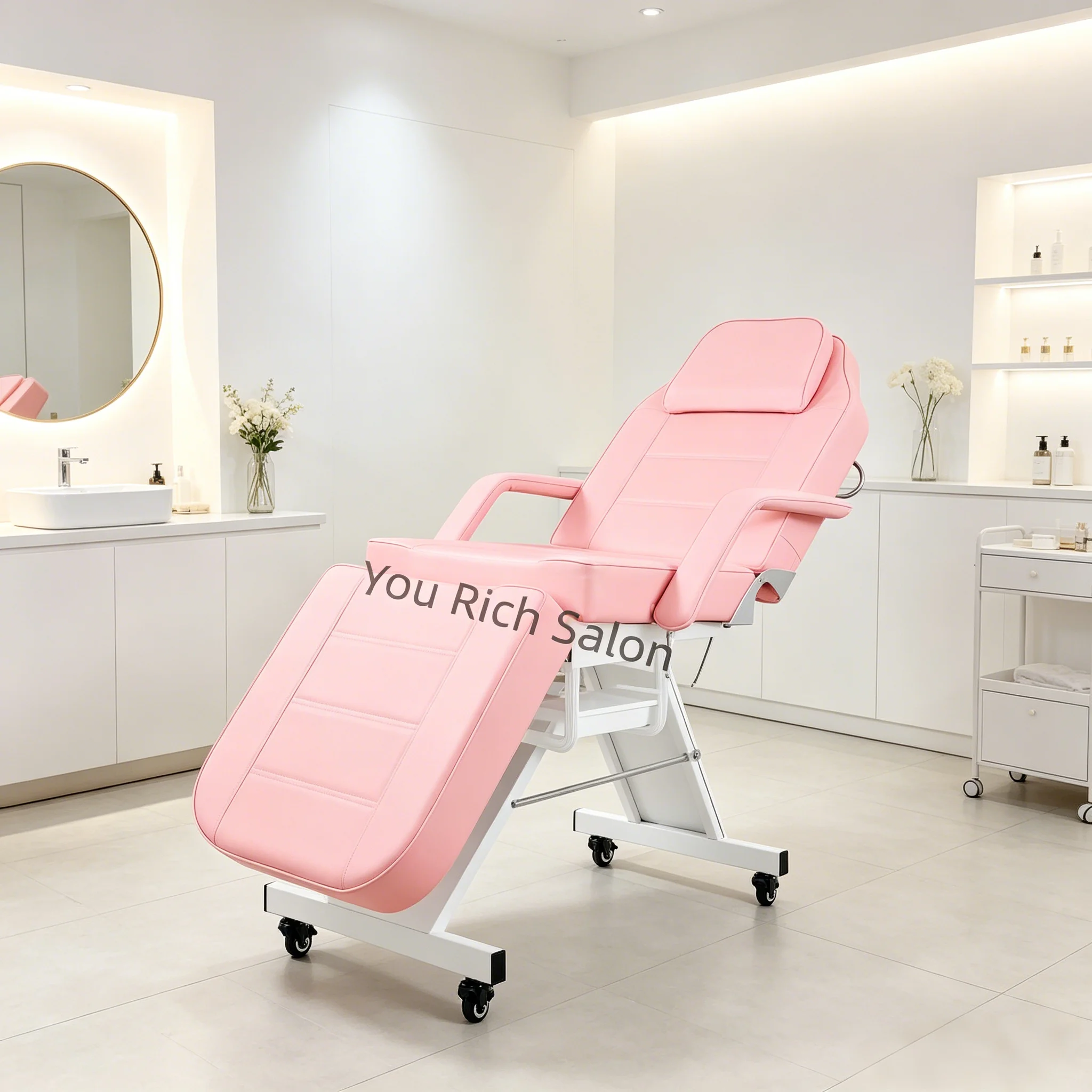 Multifunctional Durable Folding Beauty Bed Chair for Professional Beauty Salons Living Room Use Massage Tuina Micro-plastic