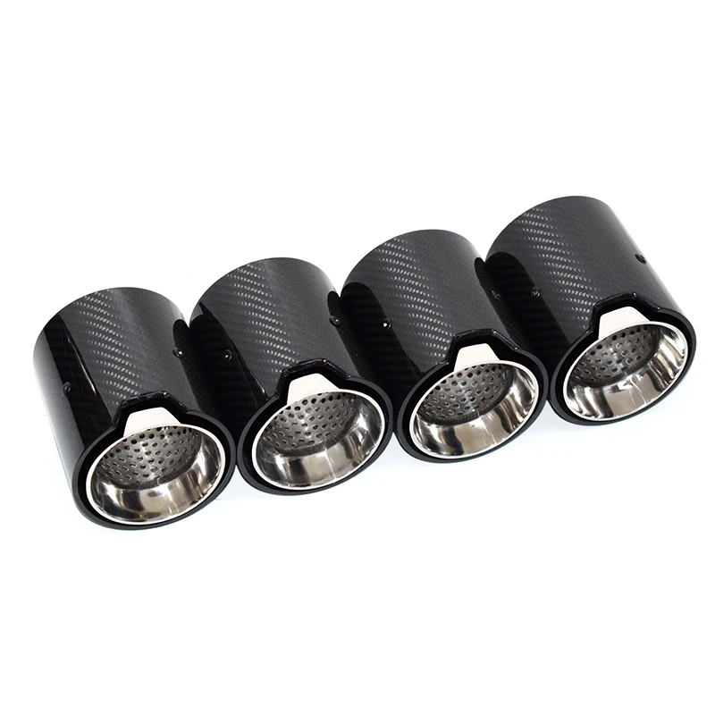 Untuk BMW M2 F87 M3 F80 M4 F82 F83 pipa knalpot Upgrade MP serat karbon M logo hitam ujung pipa knalpot