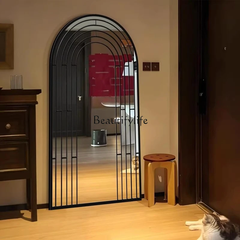 

Internet Celebrity INS Style Full-Length Floor Mirror Bedroom Irregular Shape Internet Celebrity High-End Dressing Mirror