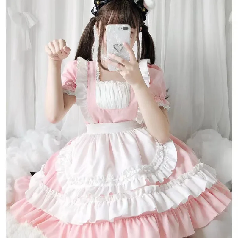 2024 new pink cat maid outfit Lolita soft girl dress Loli maid uniform cosplay Anime Cosplay