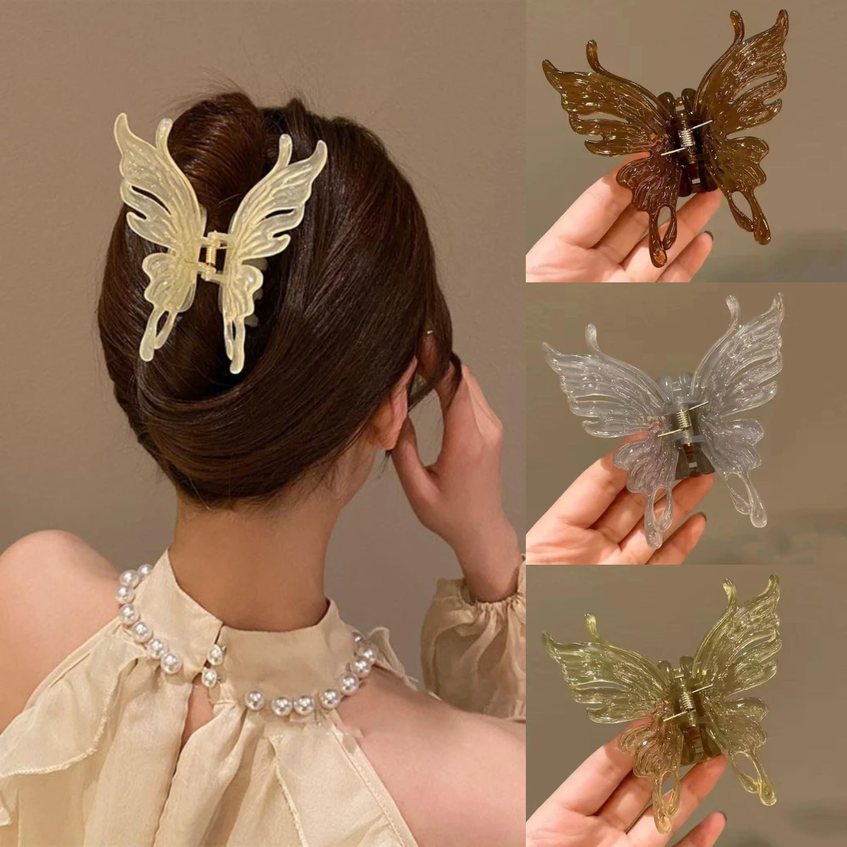 Butterfly Shape Hair Claw Clips Ladies Large Shark Clip