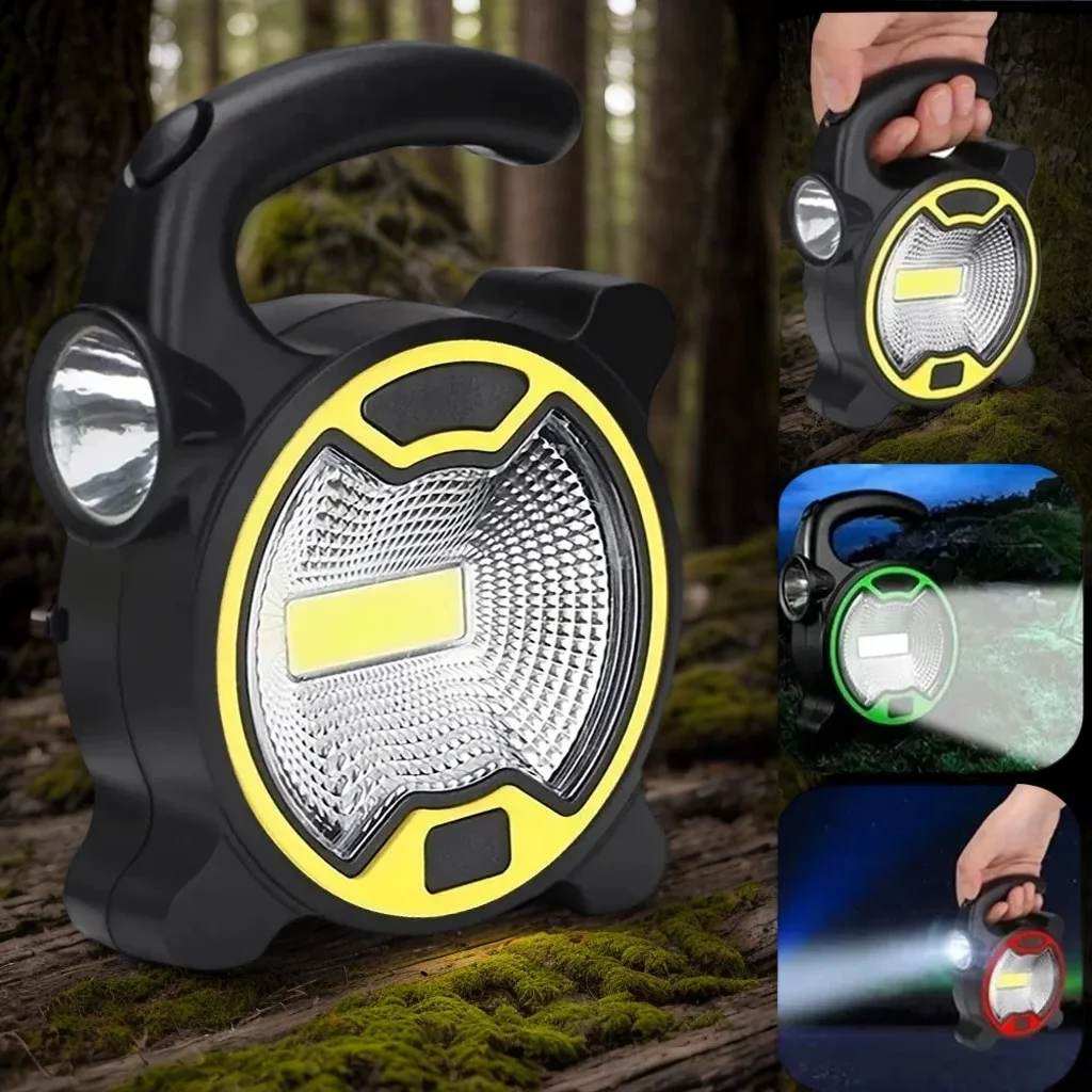 Portable Battery COB LED Work Light - Handheld Flashlight with Handle for Outdoor Camping & Tent