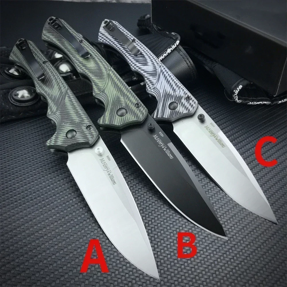 BM 615BK Rukus Tactical Assisted Folding Knife S30V Blade G10 Handles Outdoor Fishing Bailout Pocket Knives Fruit Cutting Tools