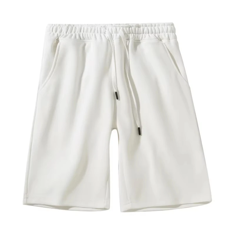 شورت رجالي أمريكي سميك جديد فضفاض يناسب طوال العام بلون سادة متعدد الاستخدامات رياضي وغير رسمي بخمس نقاط