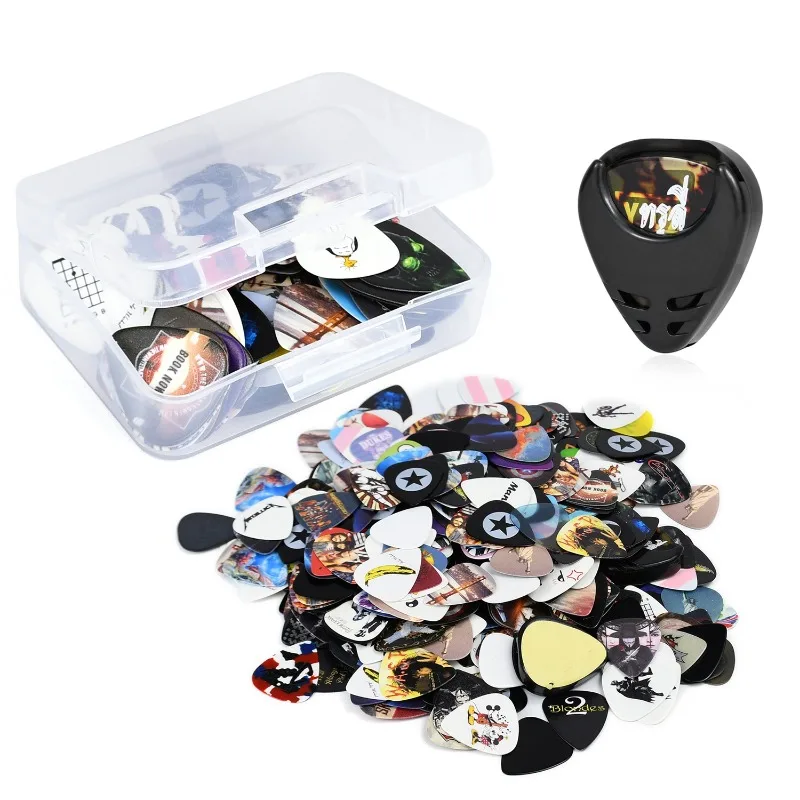 100 Pieces Acoustic Guitar Pick Set Celluloid Bass Guitars Picks Plectrums Instrument Spare Parts for Music Learner