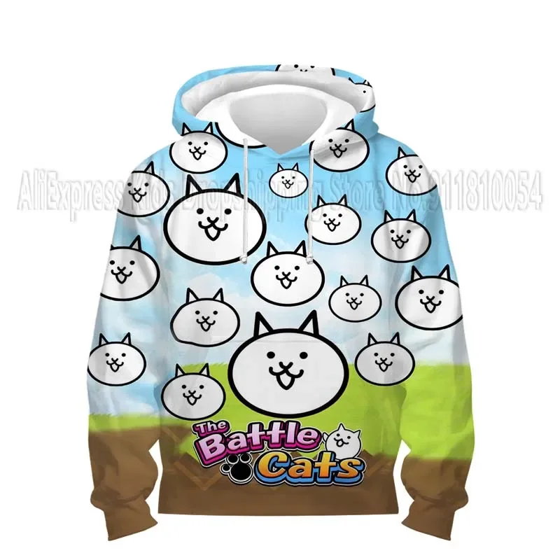 The Battle Cats 3D Print Hoodies for Girls Boys Kids Game Sweatshirts Tops Children Cartoon Anime Pullovers Coats Sudadera Gifts