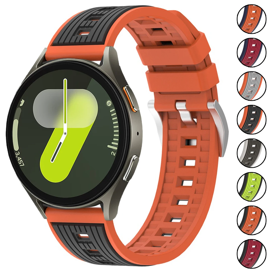 

22mm 20mm Silicone Strap For Samsung Galaxy Watch 7 6 5 4 44mm 40mm 5Pro 45mm Sport Band For Galaxy Watch 4 6 Classic 47mm 46mm