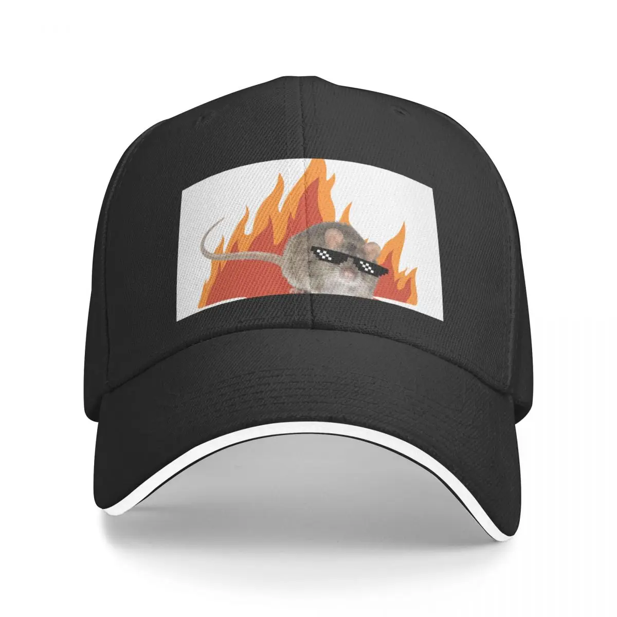 cool rat with fire Baseball Cap Luxury Hat New In The Hat New In Hat Girl'S Hats Men's