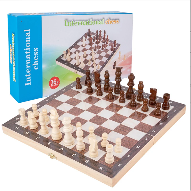 Wooden Chess: Children's Adult Puzzle Thinking, Logic Game Exercise, Chessboard Toy