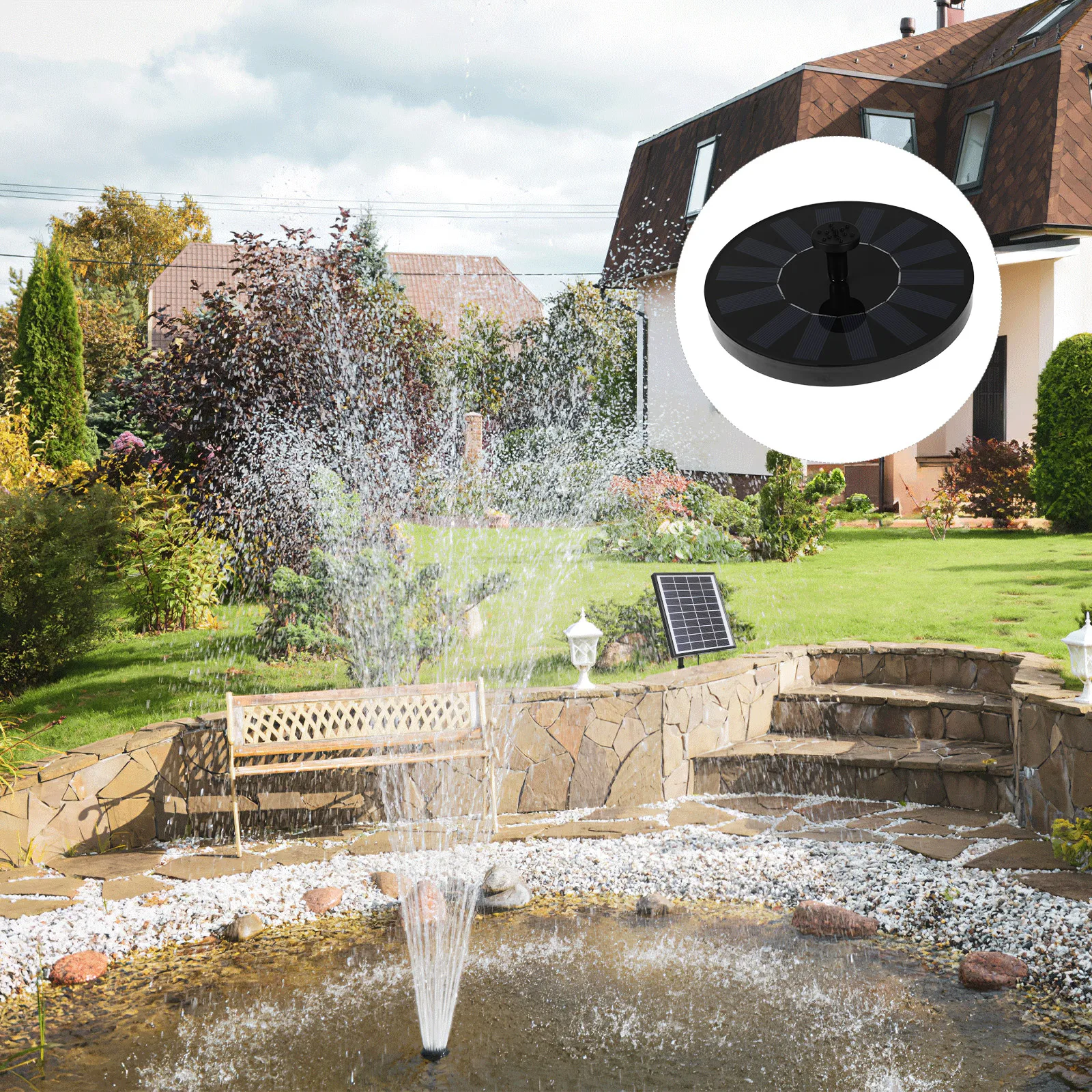 

Solar Fountain 1. Solar Garden Fountain for Pond Pool Feature Birdbath Fountains Floating Outdoor Garden Decor