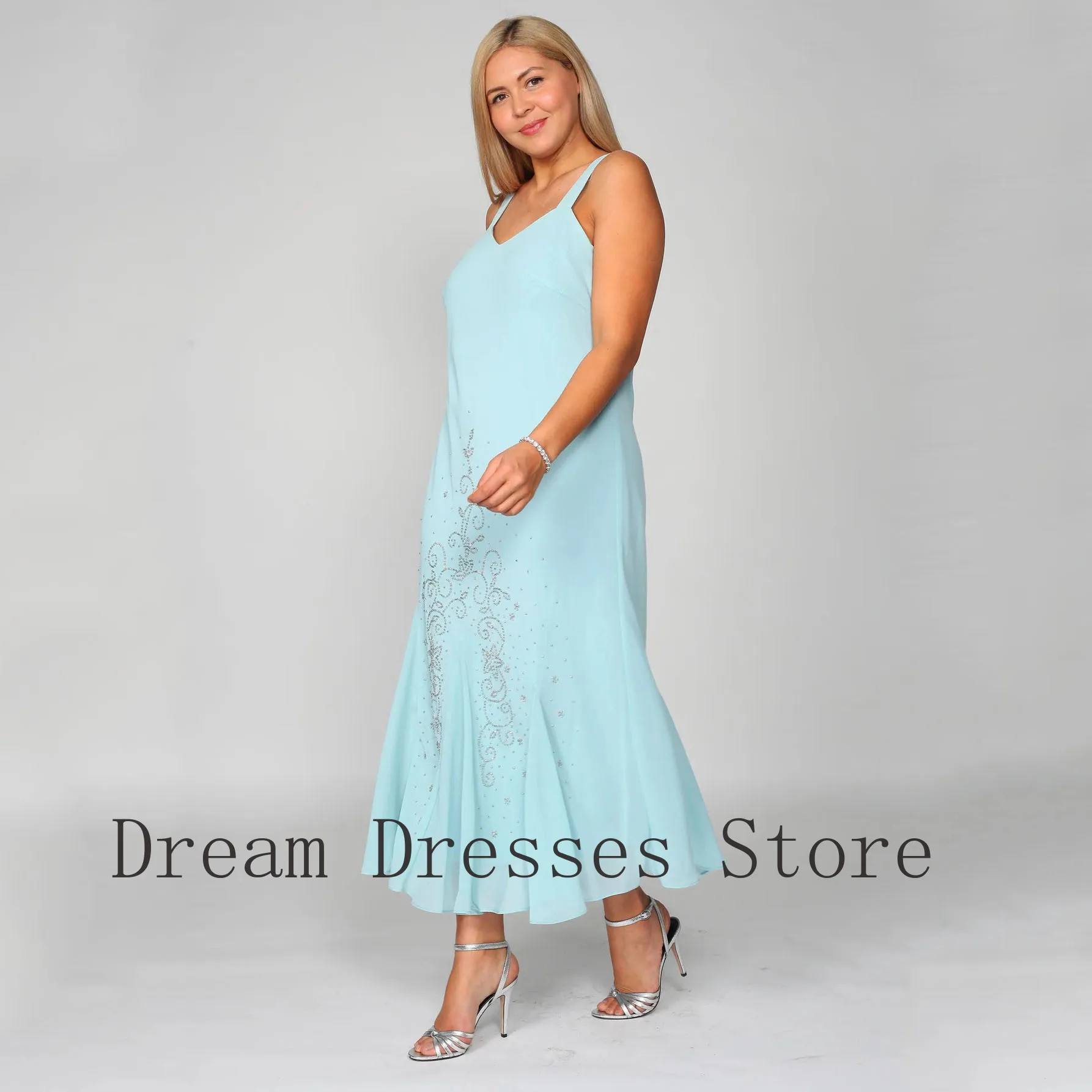 Customized High quality Chiffon Rhinestone Draped A-line Spaghetti strap Long Dresses Bespoke Occasion Dresses Sizes Available