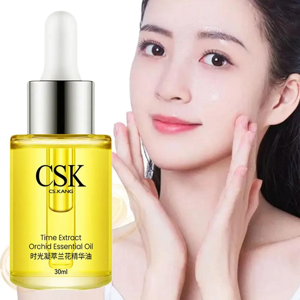 30ml White Orchid Essential Oil Essence Hyaluronic Brighten Fine Repair Skin Moisturizing Dull Serum Fade Acid Dark Q1g9