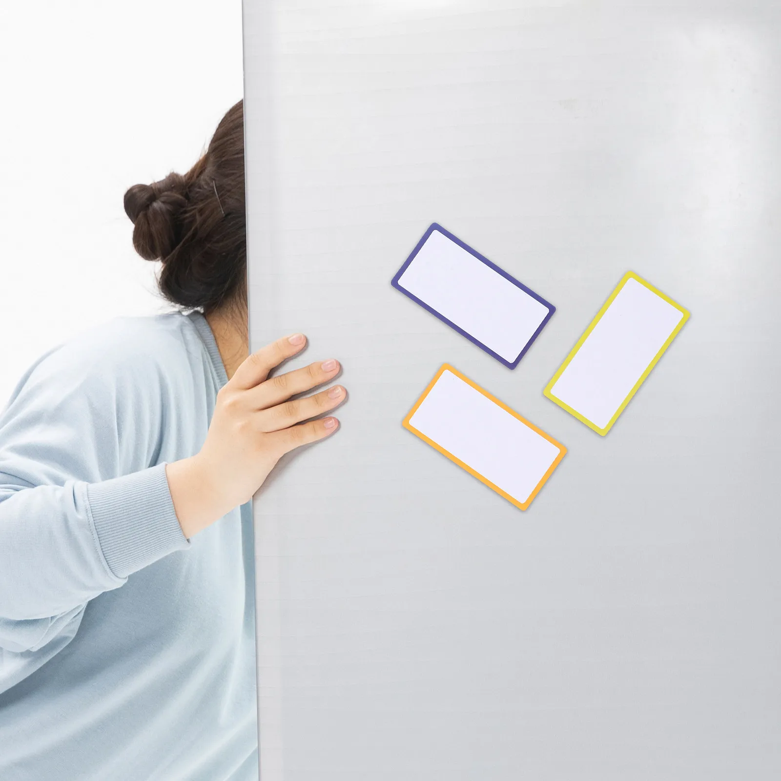 

27Pcs Blank Magnetic Dry Erase Labels Full Backing Reusable Colorful Name Tags for Refrigerator Freezer Notice Board Whiteboard