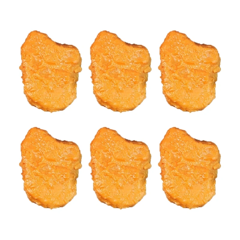 6pcs Fake Chicken Artificial Fried Chicken Simulations Attractive Chicken Craft Creative Addition to Party Decors