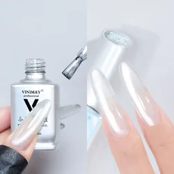 VINIMAY Silver Crystal Cat Eye Gel Nail Polish Set Magnetic UV Soak Off Gel Varnish Glass Bead Cat Eye Gel 15ML