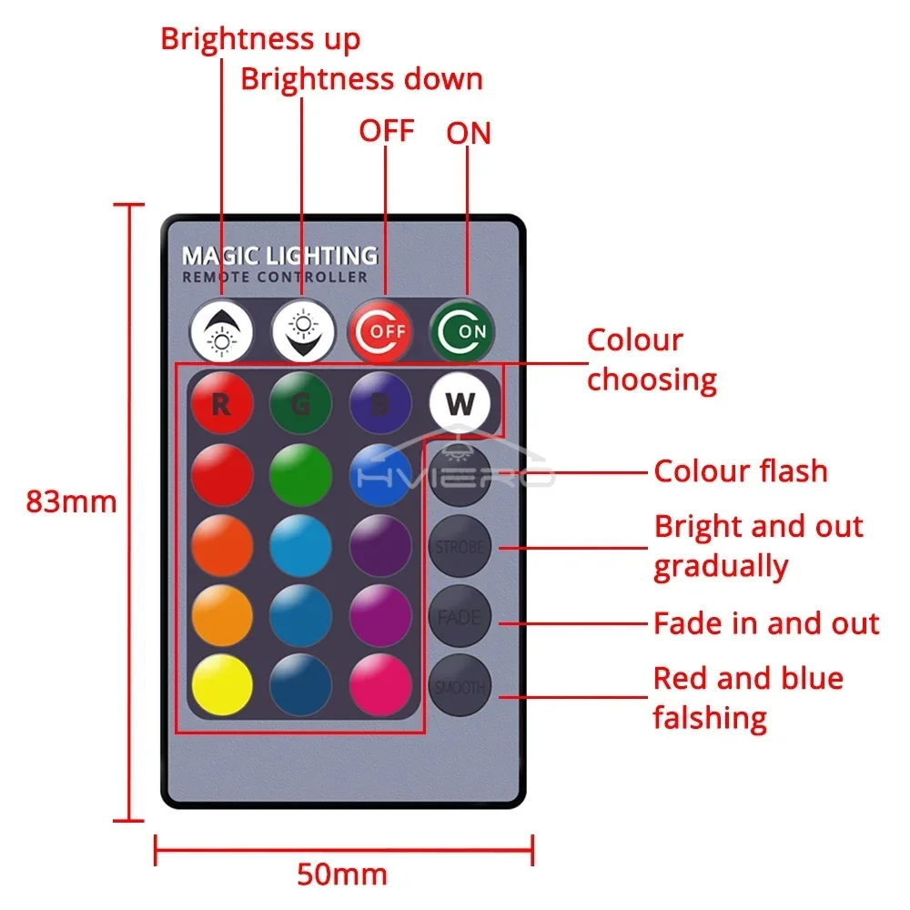 2X RGB 5050 6SMD Festoon Light Lights Car Led Automobile Auto Remote Control Colorful Reading Lamp Door Bulbs Double Pointed