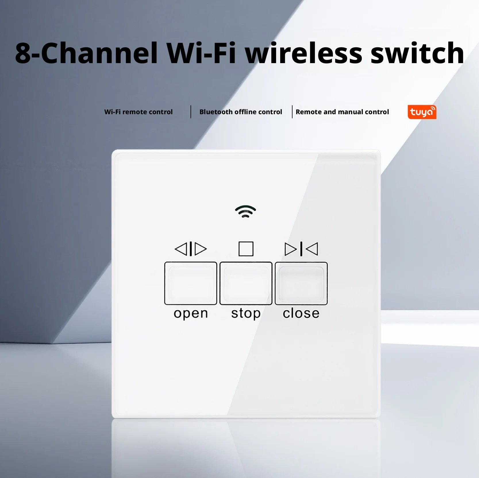 Shineknot Smart Home Tuya WIFI Smart Switch Eight Channel Doors and Windows Wireless Touch Remote Control Switch
