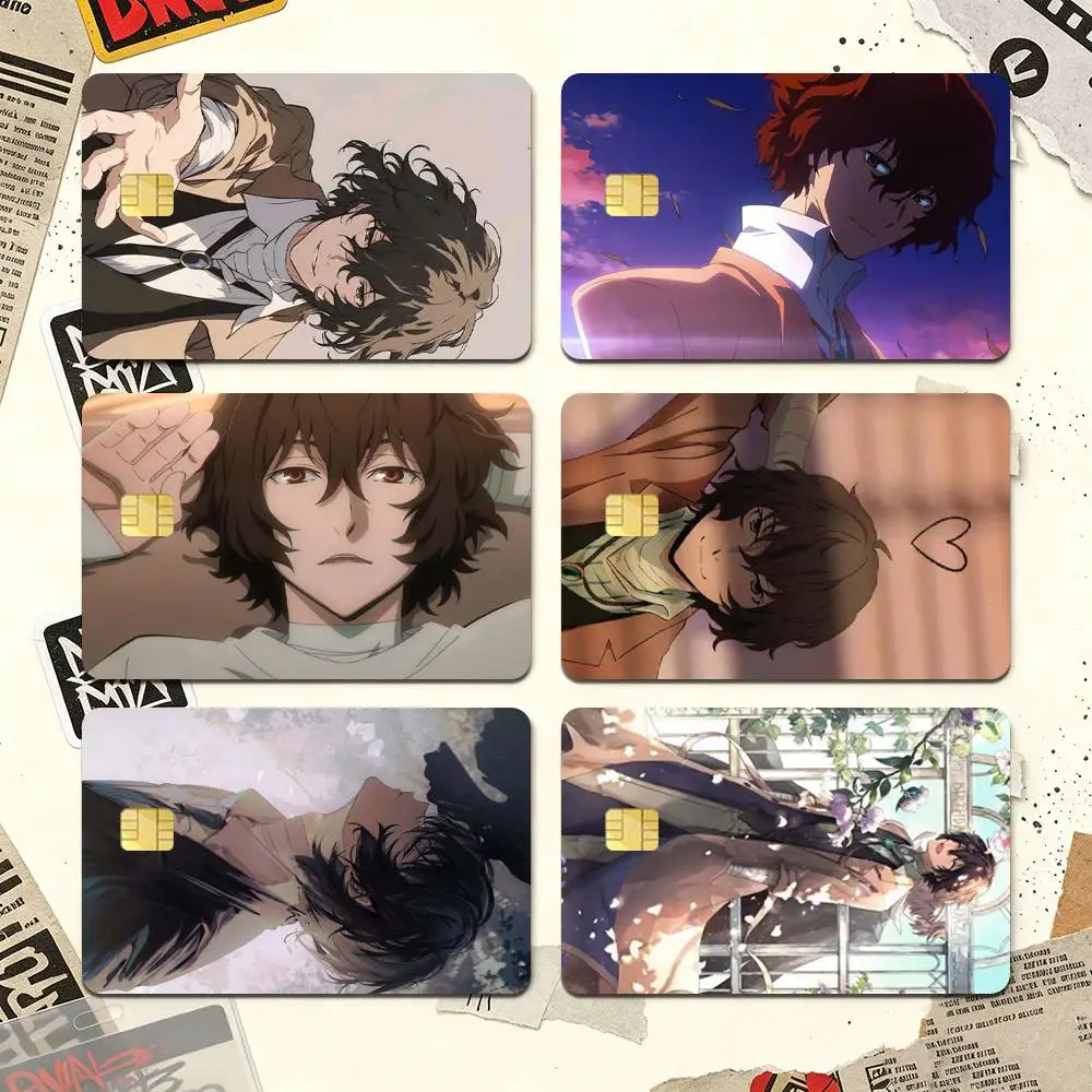 Anime B-Bungo Stray Dogs Dazai Osamu Credit Card HD Stickers Easy to replace, change card style anytime as you like