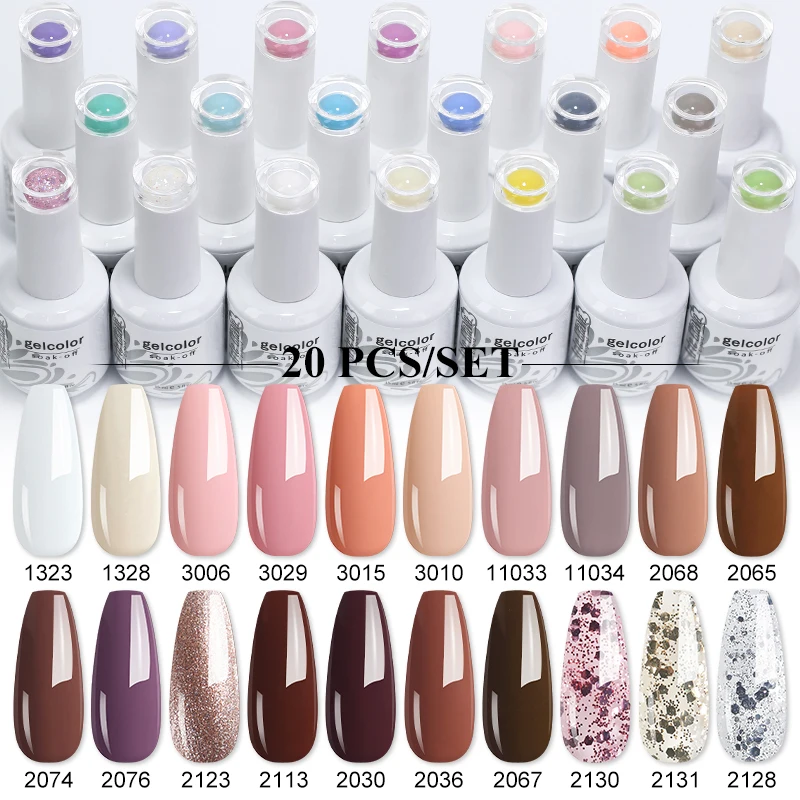 Arte Clavo 15ml 20pcs/Set Nail Gel Polish Set Lakiery Hybrydowe Vernis Varnish Nail Art Soak Off UV Hybrid Manicure Nail Lacquer