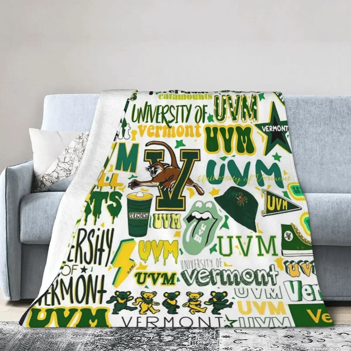 

Flannel Throw Blanket UVM Design Blankets Soft Bedding Warm Plush Blanket for Bed Living room Picnic Travel Home Couch