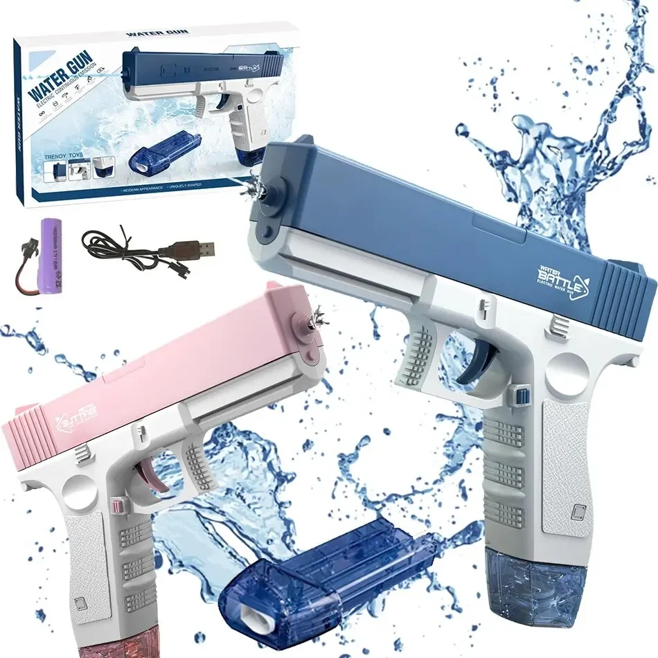 Juguetes de pistola de agua eléctrica, Rifle de agua de playa al aire libre, divertido juego de tiro, piscina de tiro para adultos y niños, Verano