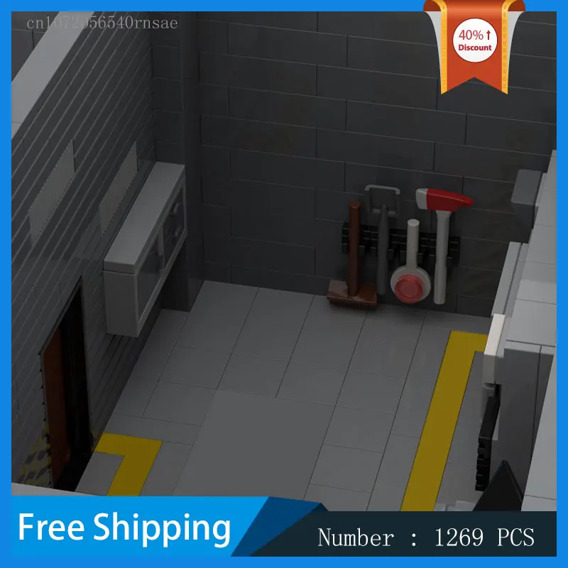 地下鉄メンテナンスルーム MOC ビルディングブロック都市交通建築モデル DIY レンガクリエイティブ組立おもちゃクリスマス