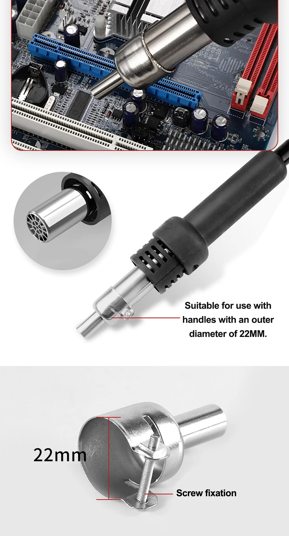 850 Series Rework Station PLC Chip Special Hot Air Gun Nozzle Hot Air Desoldering Station Special Welding Machine Nozzle