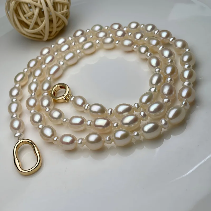 

Necklace With Freshwater Pearl Collarbone Sweater Chain Versatile